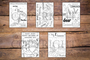 Communion Theme Personalized Birthday Coloring Book