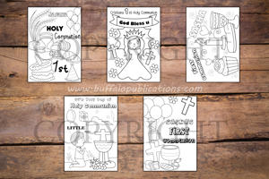Communion Theme Personalized Birthday Coloring Book