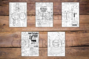 Ninja Theme Personalized Birthday Coloring Book