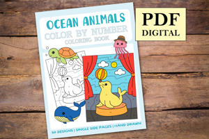 Ocean Animals Color By Numbers Book for Kids