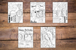 6th Birthday Theme Personalized Birthday Coloring Book