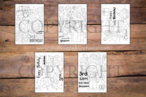 Astronaut Girl Theme Personalized Birthday Coloring Book