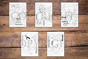 Astronaut Girl Theme Personalized Birthday Coloring Book