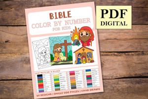 Bible Color By Numbers Book for Kids