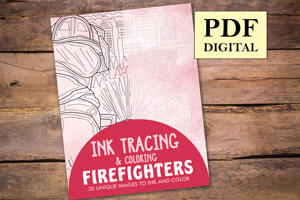 Firefighters Ink Tracing Coloring Book for Adults