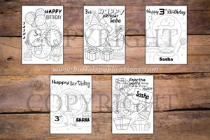 Earth Theme Personalized Birthday Coloring Book