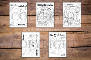 Earth Theme Personalized Birthday Coloring Book
