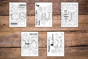 Sunflower Theme Personalized Birthday Coloring Book