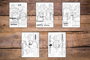 Fisherman Boys Theme Personalized Birthday Coloring Book
