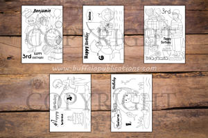 Fisherman Boys Theme Personalized Birthday Coloring Book
