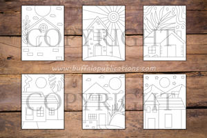 Minimalist Houses Coloring Book