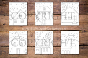 Minimalist Houses Coloring Book