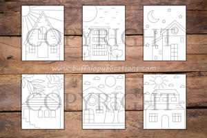 Minimalist Houses Coloring Book