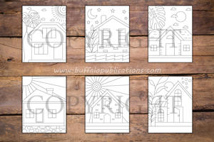 Minimalist Houses Coloring Book