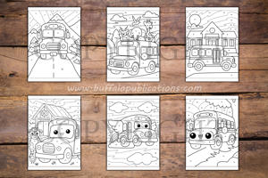 School Bus Color By Numbers Book for Kids