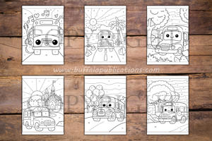 School Bus Color By Numbers Book for Kids