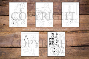 Teacher Theme Personalized Birthday Coloring Book