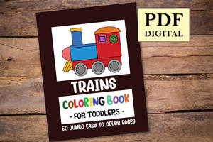 Trains Coloring Book for Toddlers