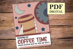 Minimalist Coffee Time Coloring Book