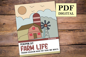 Minimalist Farm Life Coloring Book