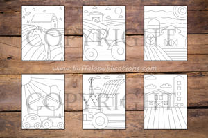 Minimalist Farm Life Coloring Book
