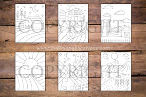 Minimalist Farm Life Coloring Book