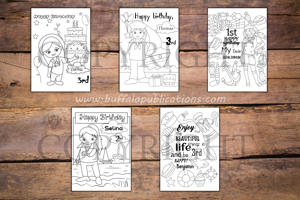 Sailor Girl Theme Personalized Birthday Coloring Book