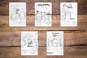 Sailor Girl Theme Personalized Birthday Coloring Book