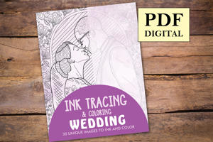 Wedding Ink Tracing Coloring Book for Adults