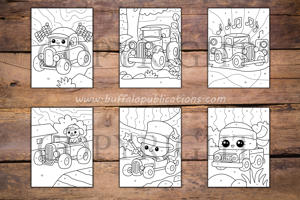 Hot Rods Color By Numbers Book for Kids