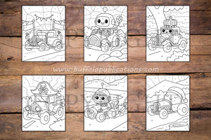 Hot Rods Color By Numbers Book for Kids