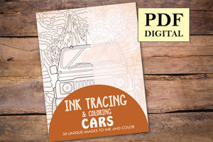Cars Ink Tracing Coloring Book for Adults
