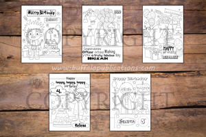 Scientist Boy Theme Personalized Birthday Coloring Book