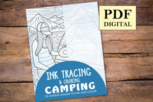 Camping Ink Tracing Coloring Book for Adults