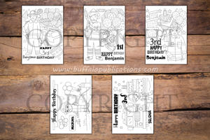 Firefighter Boys Theme Personalized Birthday Coloring Book