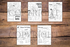 Nurse Girl Theme Personalized Birthday Coloring Book