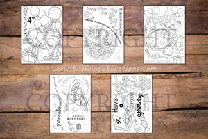 Pizza Theme Personalized Birthday Coloring Book
