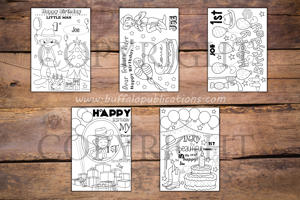 Cowboy Theme Personalized Birthday Coloring Book