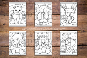 Cute Bears Big and Bold Coloring Book