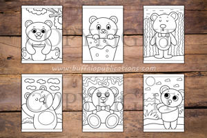 Cute Bears Big and Bold Coloring Book