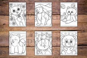 Cute Bears Big and Bold Coloring Book