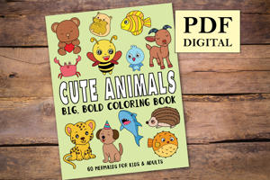 Cute Animals Big and Bold Coloring Book