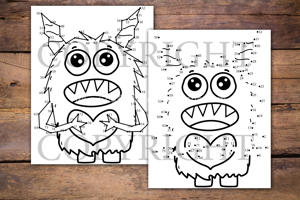 Cute Monsters Dot to Dot for Kids