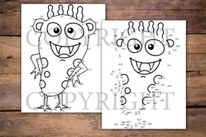 Cute Monsters Dot to Dot for Kids
