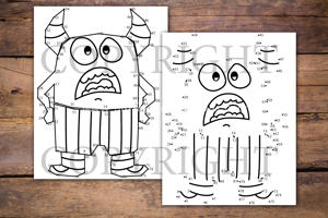 Cute Monsters Dot to Dot for Kids