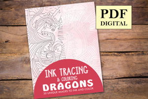 Dragons Ink Tracing Coloring Book for Adults