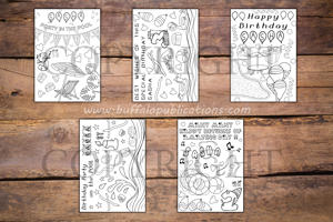 Pool Party Theme Personalized Birthday Coloring Book