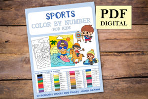 Sports Color By Numbers Book for Kids