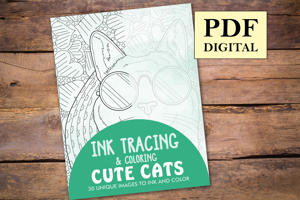 Cute Cats Ink Tracing Coloring Book for Adults