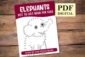 Elephants Dot to Dot Book for Kids